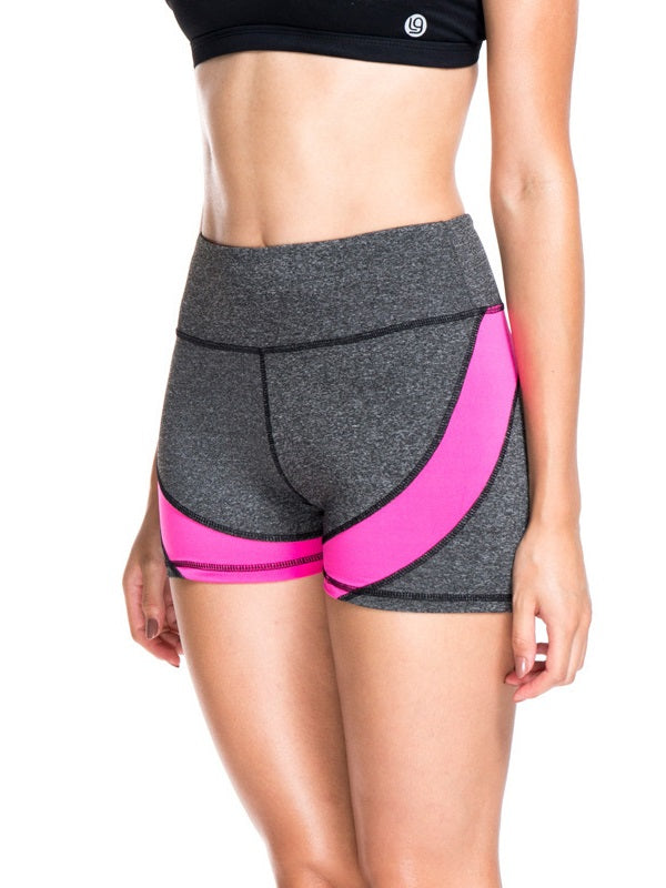 Contrast Color High Waist Short Sport Leggings Mssza