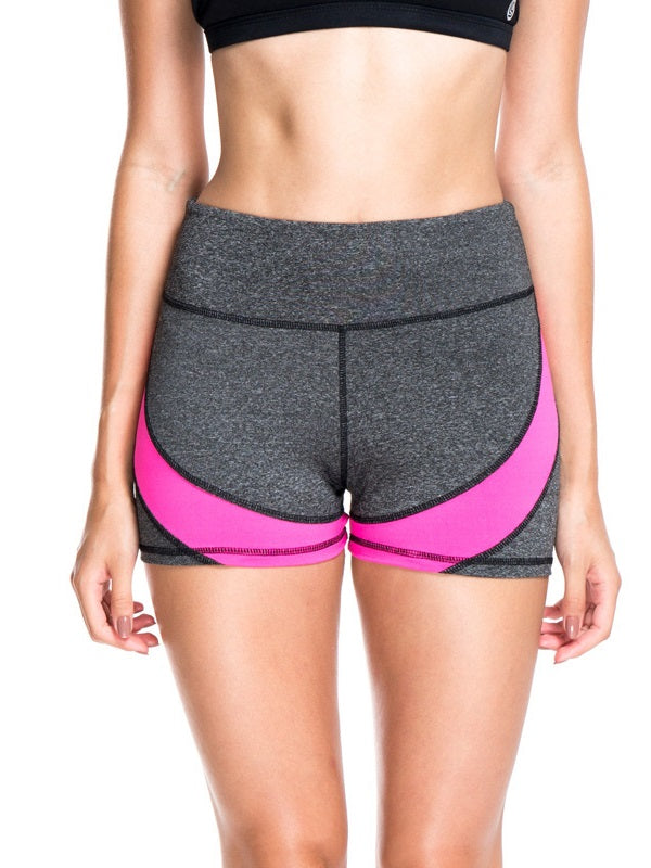 Contrast Color High Waist Short Sport Leggings Mssza