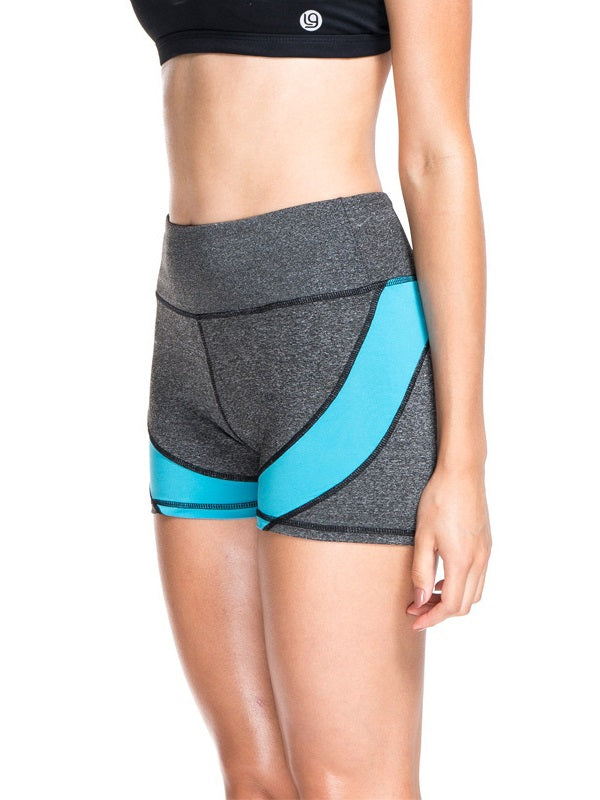 Contrast Color High Waist Short Sport Leggings Mssza