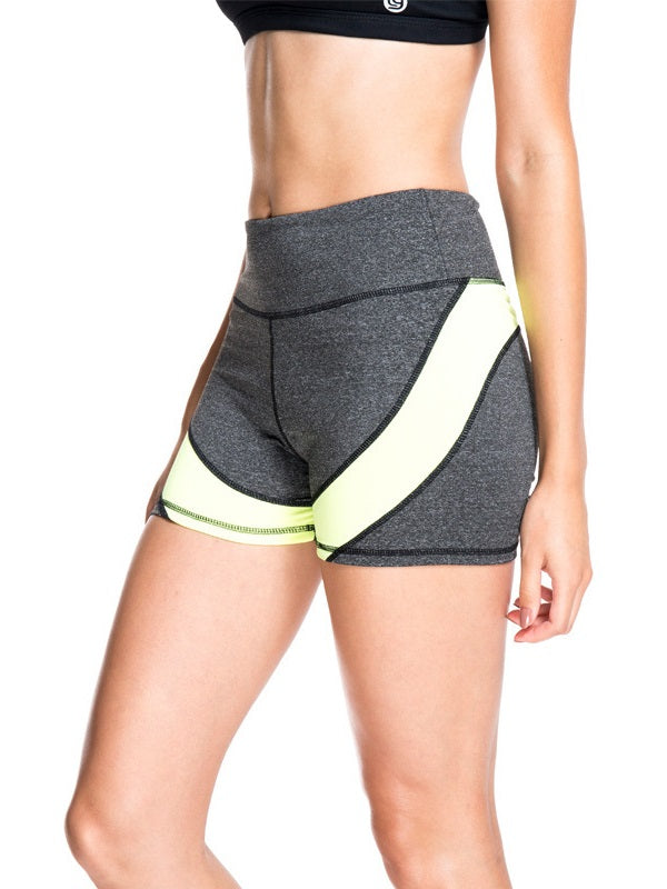 Contrast Color High Waist Short Sport Leggings Mssza