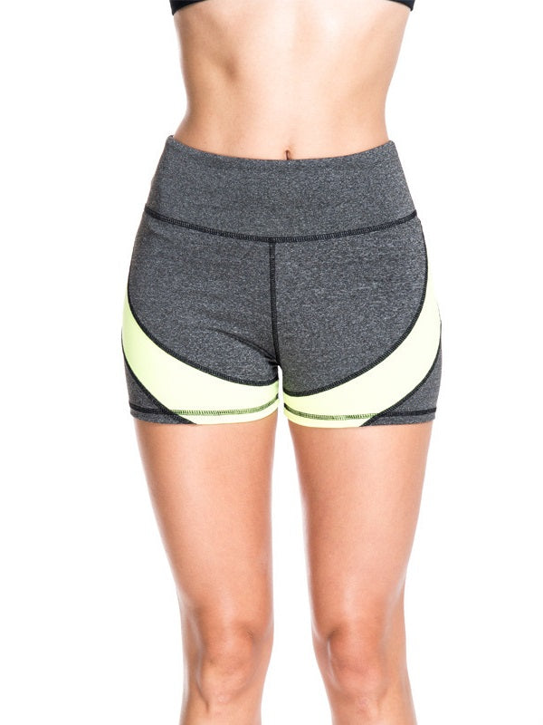 Contrast Color High Waist Short Sport Leggings Mssza