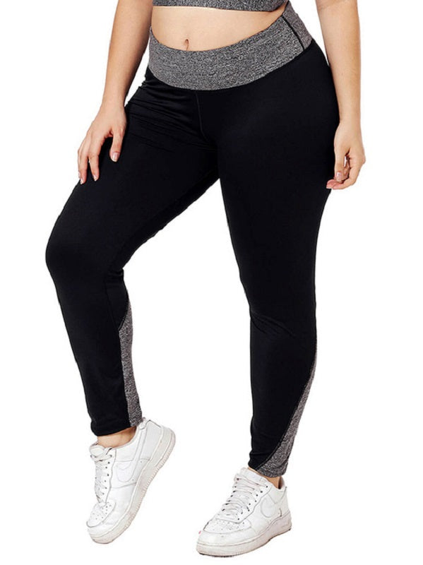 Contrast Color Plus Size Sports Leggings Mssza
