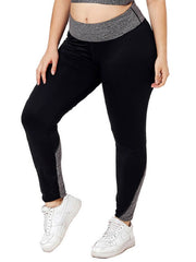 Contrast Color Plus Size Sports Leggings Mssza