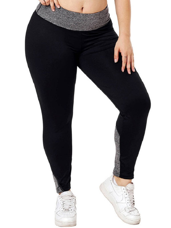 Contrast Color Plus Size Sports Leggings Mssza