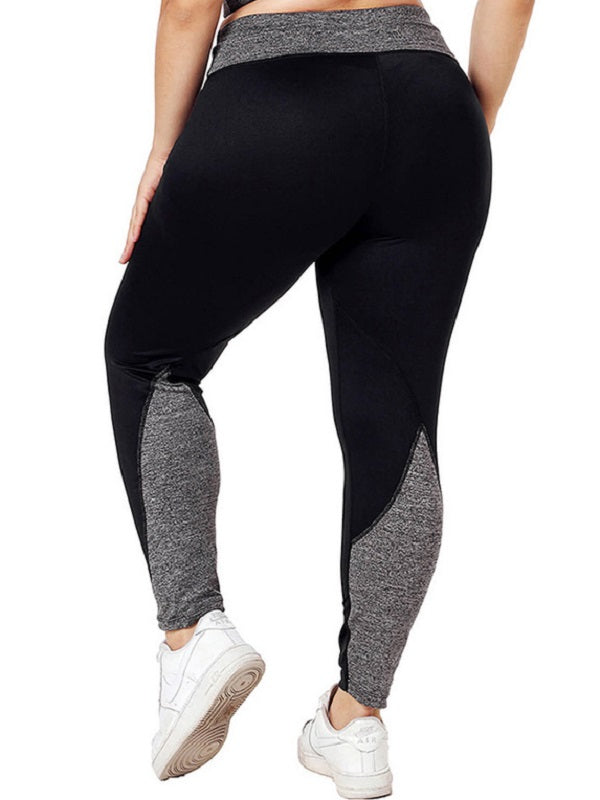 Contrast Color Plus Size Sports Leggings Mssza