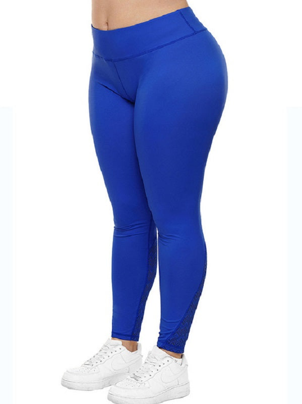 Contrast Color Plus Size Sports Leggings Mssza
