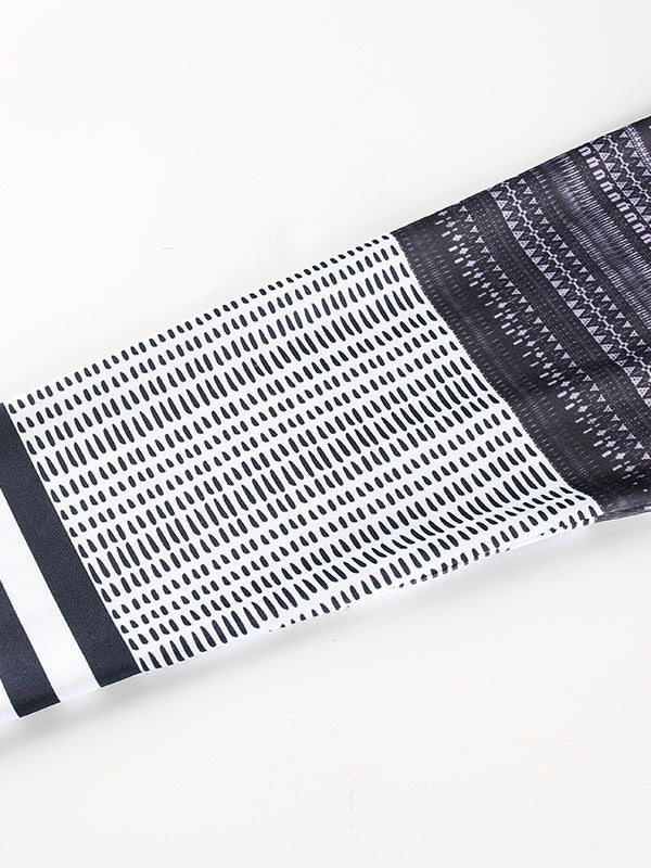 Contrast Color Striped High Waist Yoga Leggings Mssza