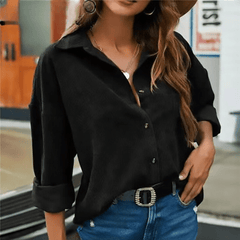 Casual Corduroy Turn-Down Collar Loose Shirt Mssza