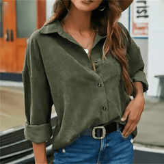 Casual Corduroy Turn-Down Collar Loose Shirt Mssza