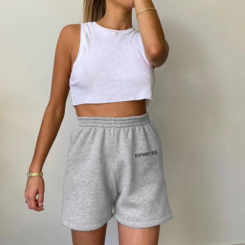 Cotton High Quality Letter Print Shorts Mssza