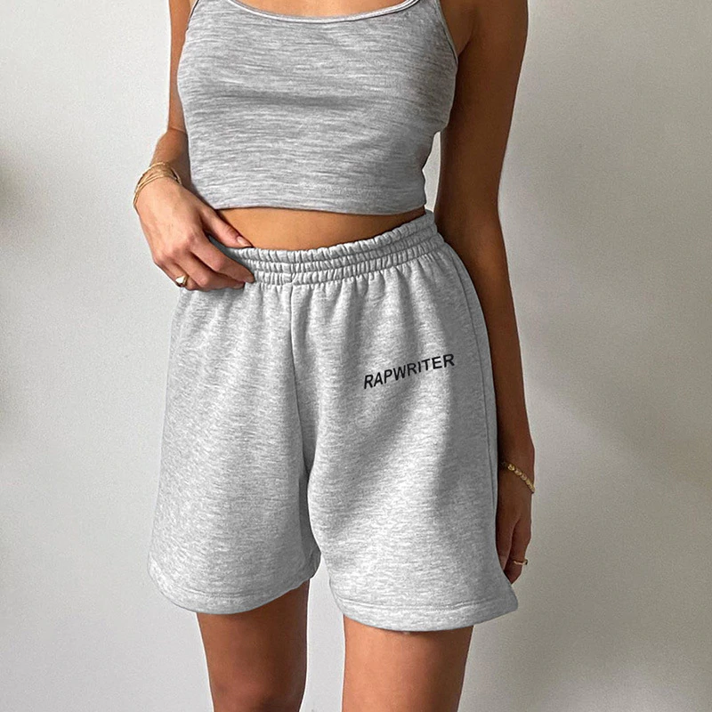 Cotton High Quality Letter Print Shorts Mssza