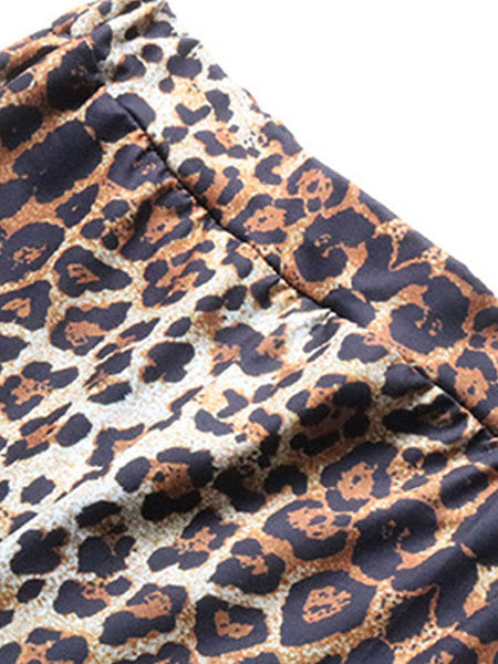 Cotton Stretch Animal Print Trousers Pants Mssza
