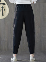 Cotton Trousers Elastic Waist Harem Pants Mssza