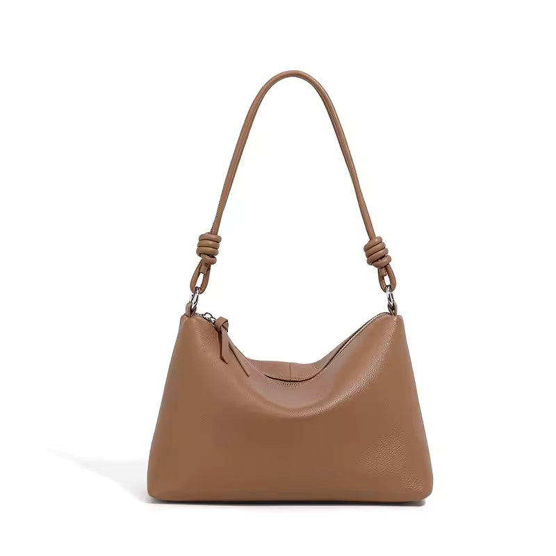 Cowhide Genuine Leather Underarm Shoulder Boston Bags Mssza