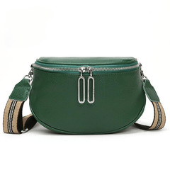 Cowhide Saddle Crossbody Bag Green Retro Casual Women Totes Shoulder Bags 260X90X160mm Mssza