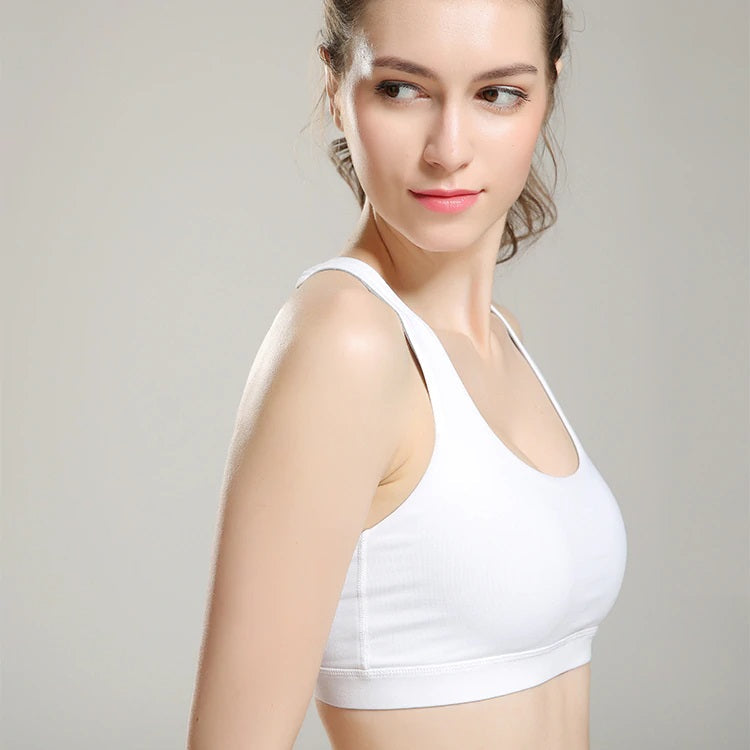 Crisscross Straps Solid Yoga Sports Bra Mssza