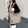 Crochet Tote Hollow Knitted Solid Color Simple Shopping Bag Mssza