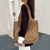 Crochet Tote Hollow Knitted Solid Color Simple Shopping Bag Mssza