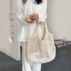 Crochet Tote Hollow Knitted Solid Color Simple Shopping Bag Mssza