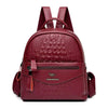 Crocodile Pattern Leather Interior Slot Pocket Travel Large Backpack Mssza