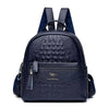 Crocodile Pattern Leather Interior Slot Pocket Travel Large Backpack Mssza