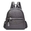 Crocodile Pattern Leather Interior Slot Pocket Travel Large Backpack Mssza