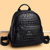 Crocodile Pattern Leather Interior Slot Pocket Travel Large Backpack Mssza