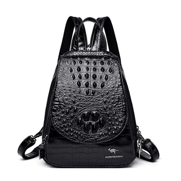 Crocodile Skin Pattern Backpack Shoulder Bag Mssza