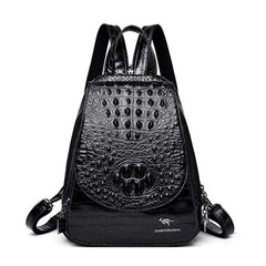 Crocodile Skin Pattern Backpack Shoulder Bag Mssza