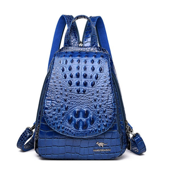Crocodile Skin Pattern Backpack Shoulder Bag Mssza