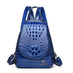 Crocodile Skin Pattern Backpack Shoulder Bag Mssza