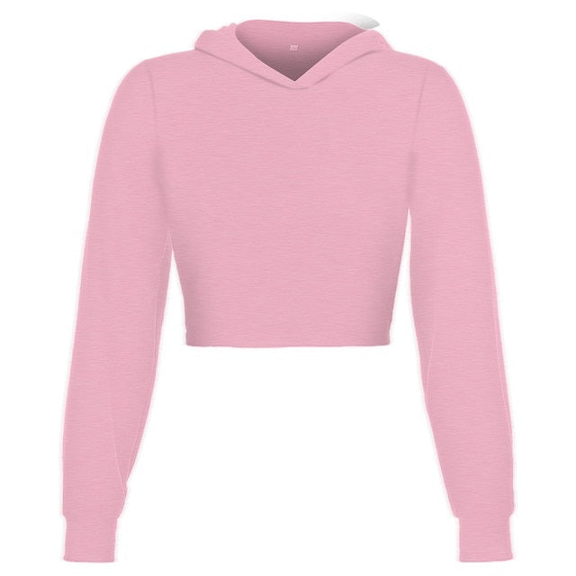 Crop Hoddies Cropped Hooded Top Straps Hollow Slim Sweatshirts Mssza