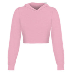 Crop Hoddies Cropped Hooded Top Straps Hollow Slim Sweatshirts Mssza