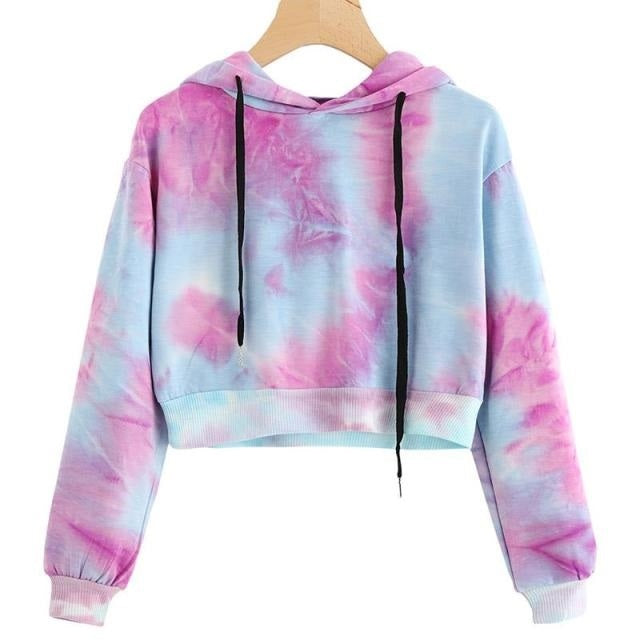 Crop Tie Dye Hoodies Crop Top Hoodie Sweatshirt Crop Top Mssza