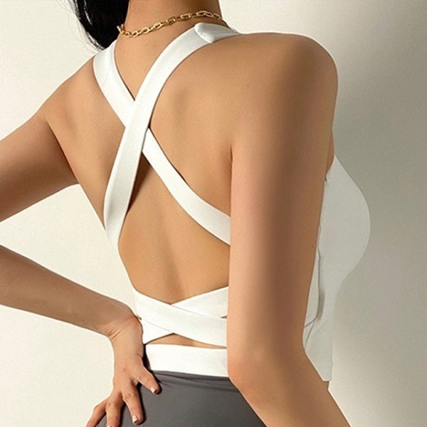 Crop Top Bras Solid Athletic Vest Gym Shirt Sportswear Mssza