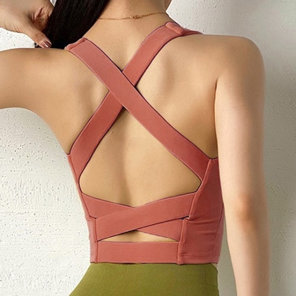 Crop Top Bras Solid Athletic Vest Gym Shirt Sportswear Mssza