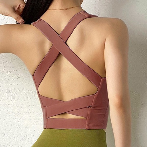 Crop Top Bras Solid Athletic Vest Gym Shirt Sportswear Mssza