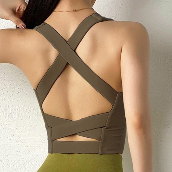 Crop Top Bras Solid Athletic Vest Gym Shirt Sportswear Mssza