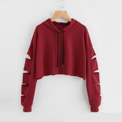 Crop Top Hoodies Long Sleeve Hooded Pullover Sweatshirts Clothing Mssza