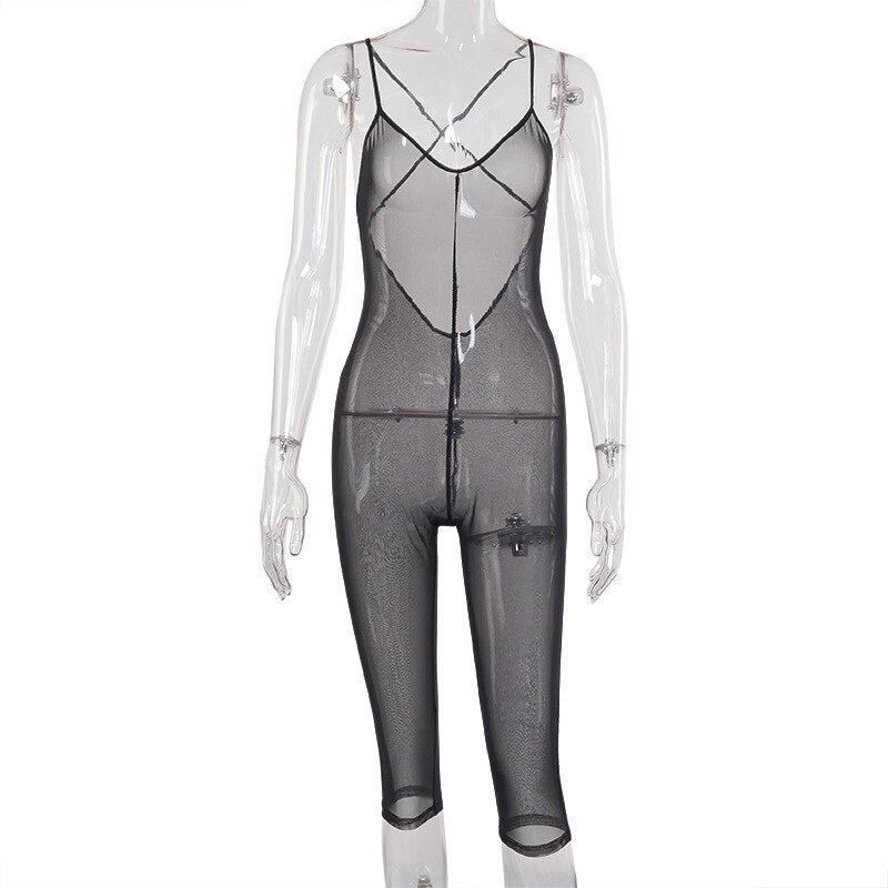 Cross Strap Backless Bodycon Romper Mssza