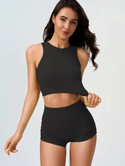 Cross-Strap With Beautiful Back Fixed Cups Shockproof for Fitness Training Top Mssza