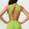Cross-Strap With Beautiful Back Fixed Cups Shockproof for Fitness Training Top Mssza