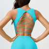 Cross-Strap With Beautiful Back Fixed Cups Shockproof for Fitness Training Top Mssza