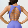 Cross-Strap With Beautiful Back Fixed Cups Shockproof for Fitness Training Top Mssza