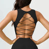 Cross-Strap With Beautiful Back Fixed Cups Shockproof for Fitness Training Top Mssza