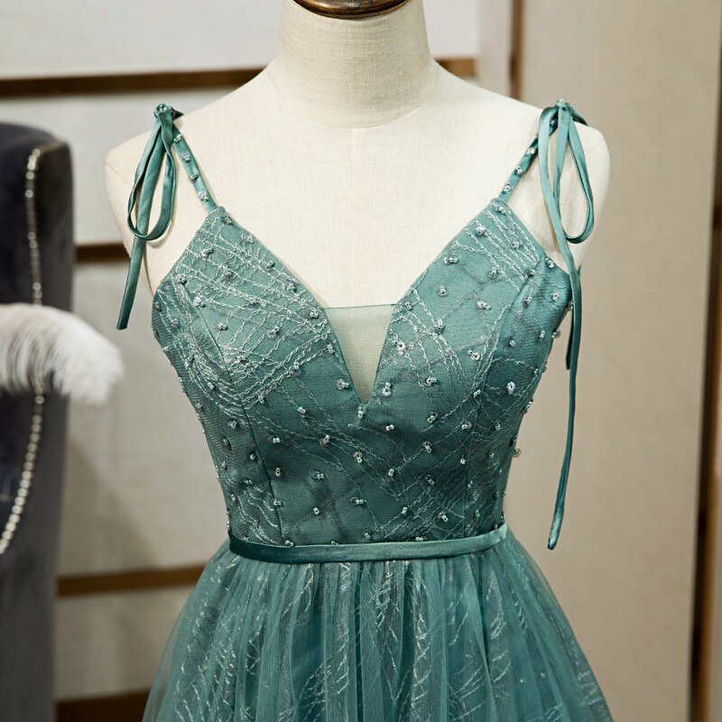 Long Straps Spaghetti Tulle Evening Gown Prom Dresses Mssaz Desses