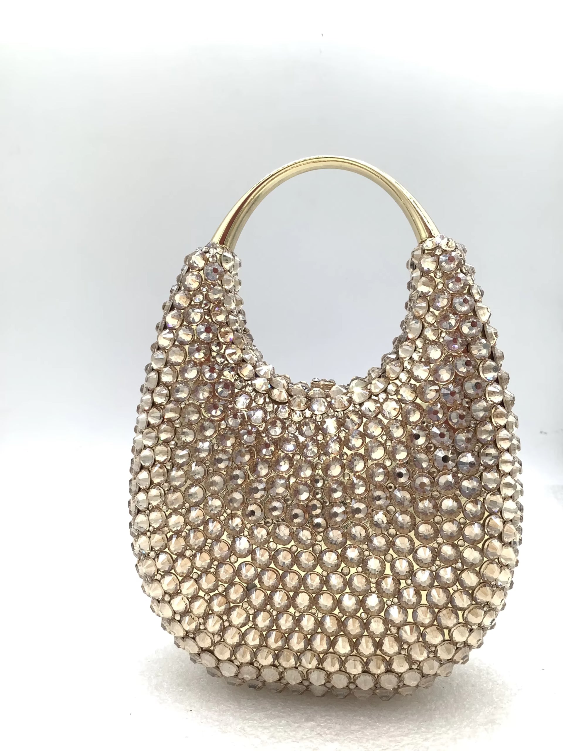Crystals Rhinestone Gems Wedding Bridal Top Handle Clutch Purse Bag Mssza