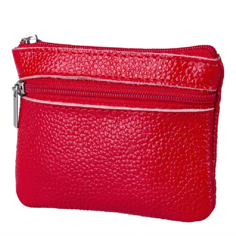 Cute Candy Color Coin Key Holde Zip Leather Wallet Mssza