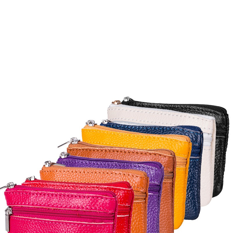 Cute Candy Color Coin Key Holde Zip Leather Wallet Mssza