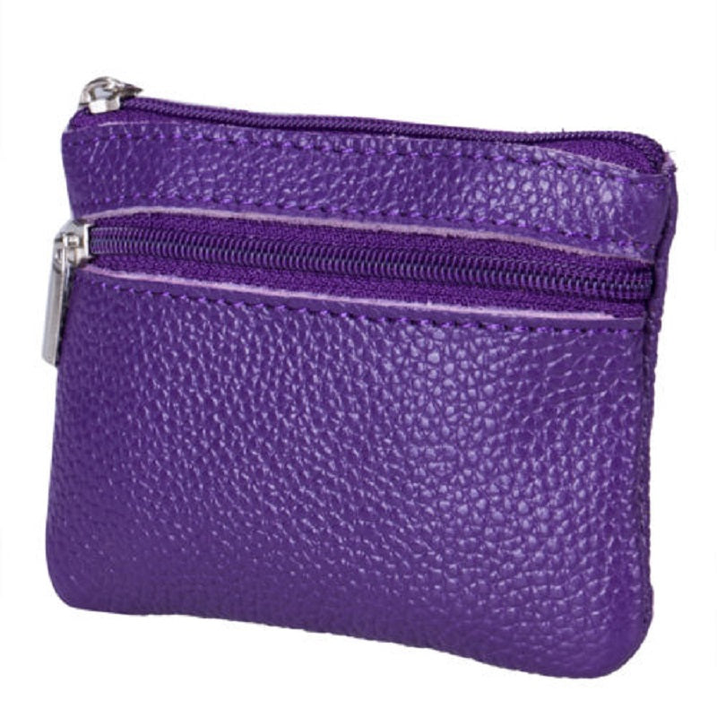 Cute Candy Color Coin Key Holde Zip Leather Wallet Mssza